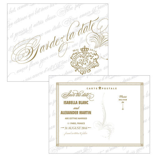 Parisian Love Letter Save The Date Card B
