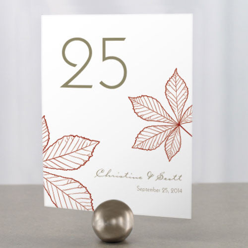 Autumn Leaf Table Number Numbers