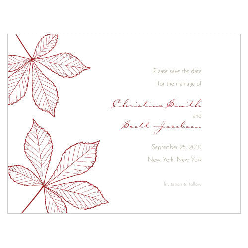 Autumn Leaf Save The Date Card