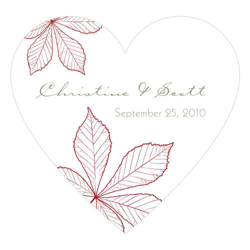 Autumn Leaf Heart Sticker