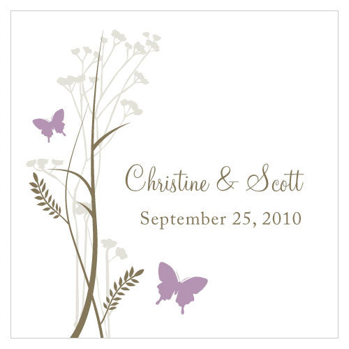 Romantic Butterfly Square Tag