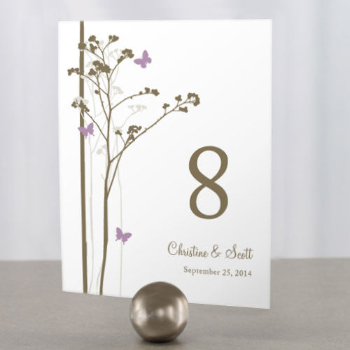 Romantic Butterfly Table Number Numbers