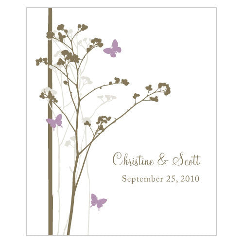 Romantic Butterfly Rectangular Label