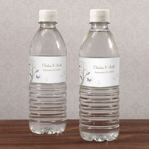 Romantic Butterfly Water Bottle Label