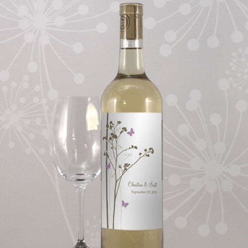 Romantic Butterfly Wine Label