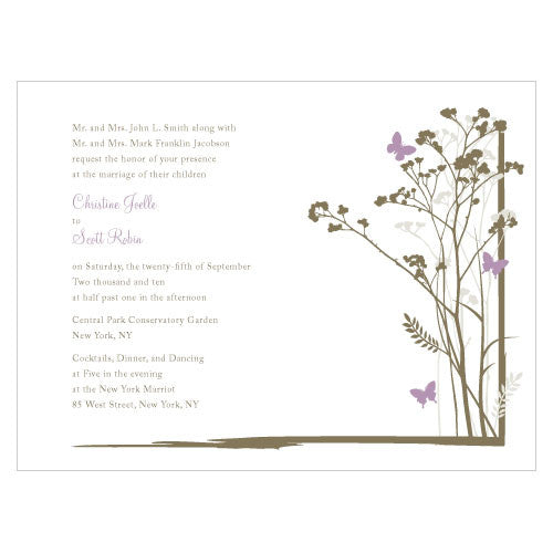 Romantic Butterfly Invitation