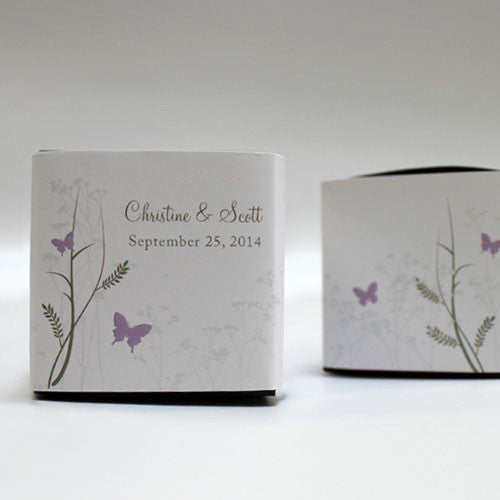 Romantic Butterfly Cube Favor Box Wrap