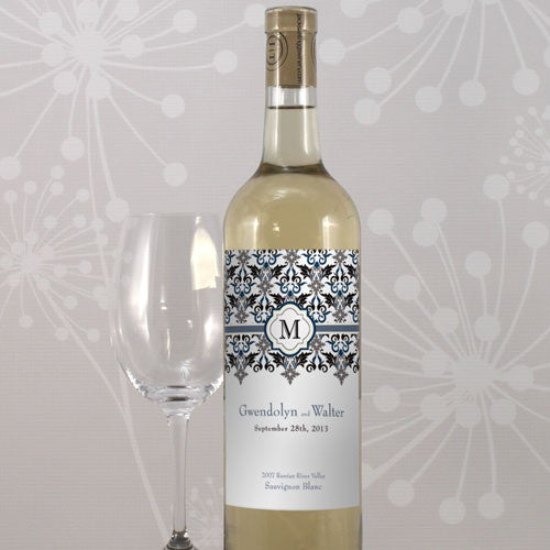 Lavish Monogram Wine Label