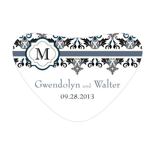 Lavish Monogram Heart Container Sticker