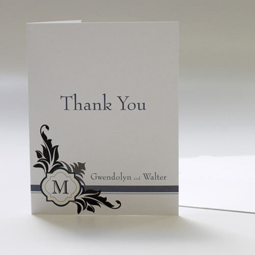 Lavish Monogram Thank You Card