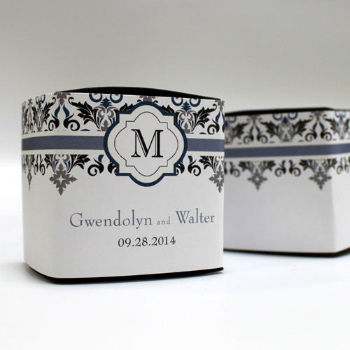 Lavish Monogram Cube Favor Box Wrap
