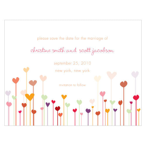 Hearts Save The Date Card