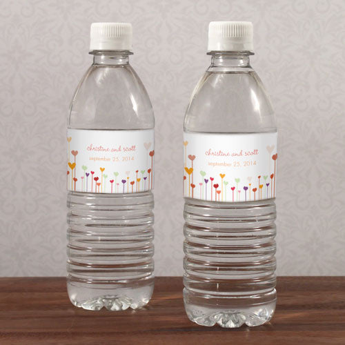 Hearts Water Bottle Label