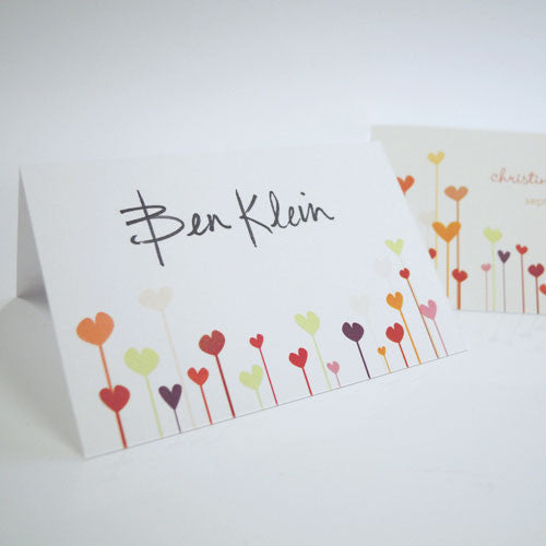 Hearts Place Card With Fold