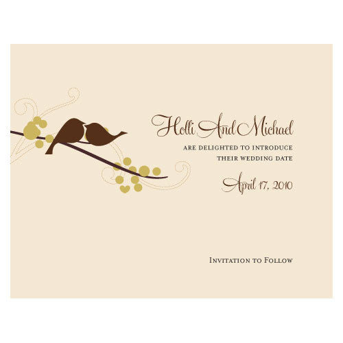 Love Bird Save The Date Card