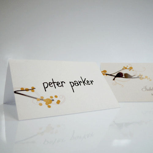 Love Bird Place Card With Fold
