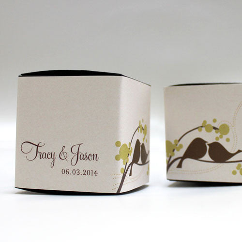 Love Bird Cube Favor Box Wrap