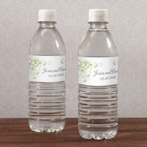 Heart Filigree Water Bottle Label