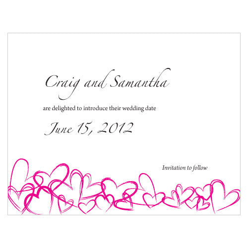 Contemporary Hearts Save The Date Card