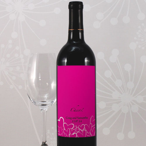 Contemporary Hearts Wine Label