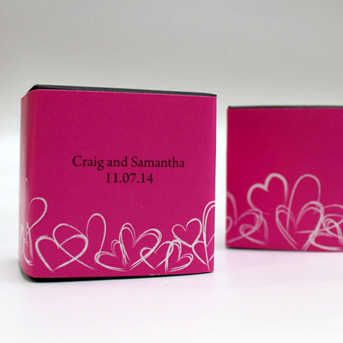 Contemporary Hearts Cube Favor Box Wrap