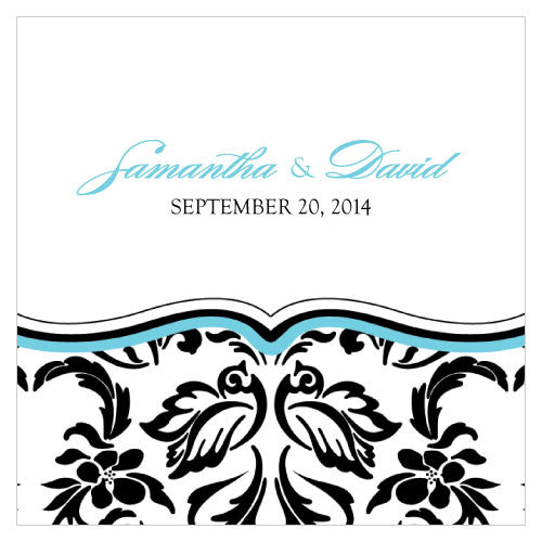 Love Bird Damask Square Tag