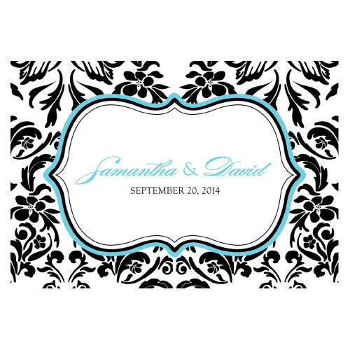 Love Bird Damask Large Rectangular Tag