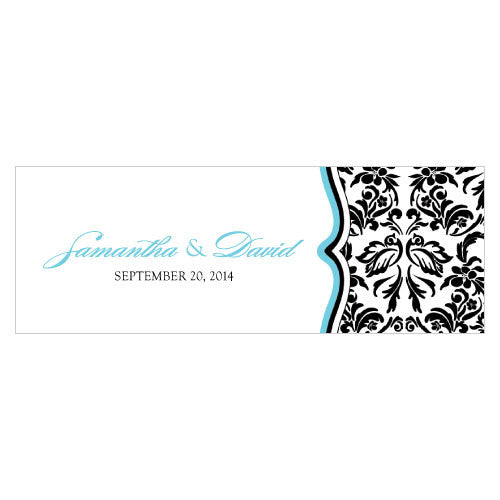 Love Bird Damask Small Rectangular Tag