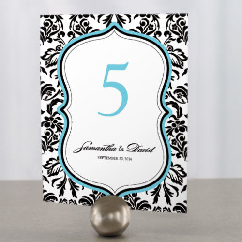 Love Bird Damask Table Number Numbers Berry