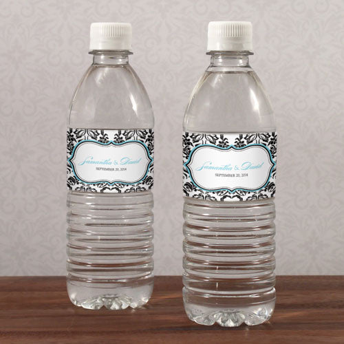 Love Bird Damask Water Bottle Label