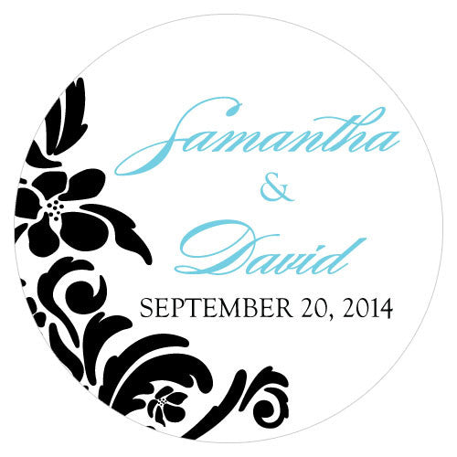 Love Bird Damask Small Sticker
