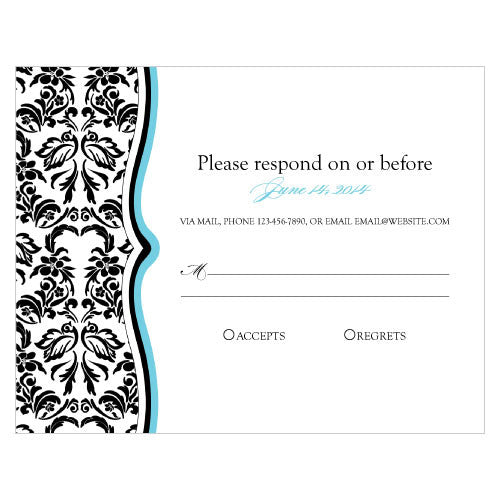 Love Bird Damask RSVP