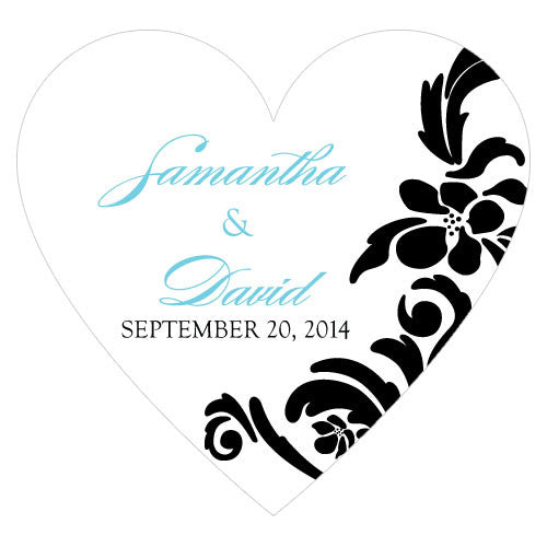 Love Bird Damask Heart Sticker