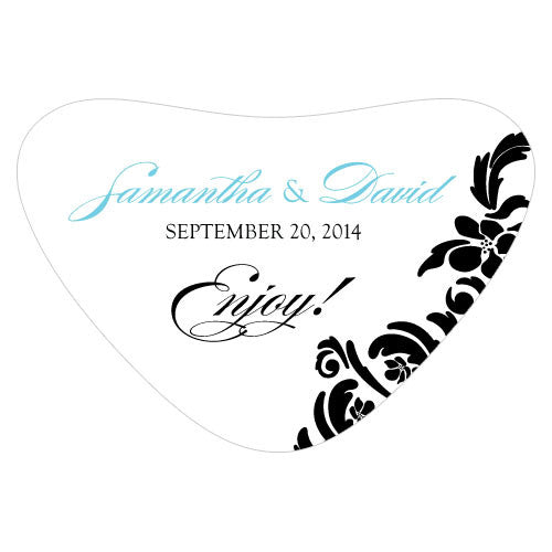 Love Bird Damask Heart Container Sticker