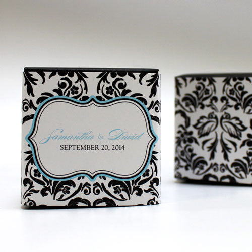 Love Bird Damask Cube Favor Box Wrap