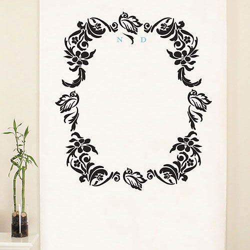 Love Bird Damask Monogram Personalized Photo Backdrop