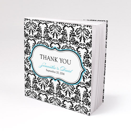 Notepad Favor with Personalized Love Bird Damask Cover