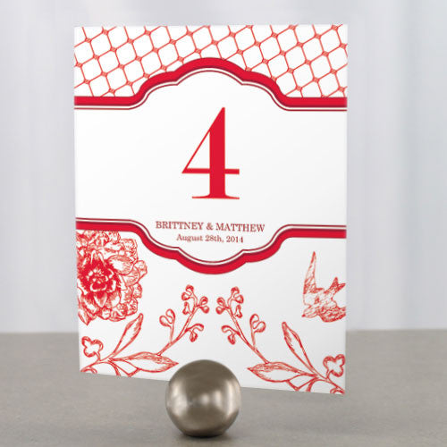French Whimsy Table Number Numbers