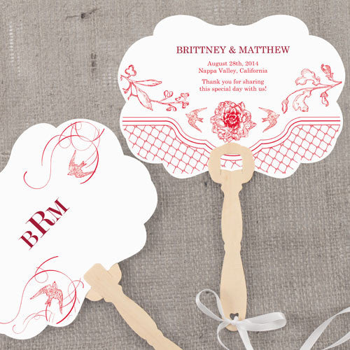 French Whimsy Personalized Hand Fan