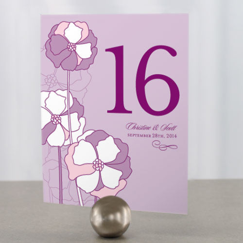 Pinwheel Poppy Table Number Numbers