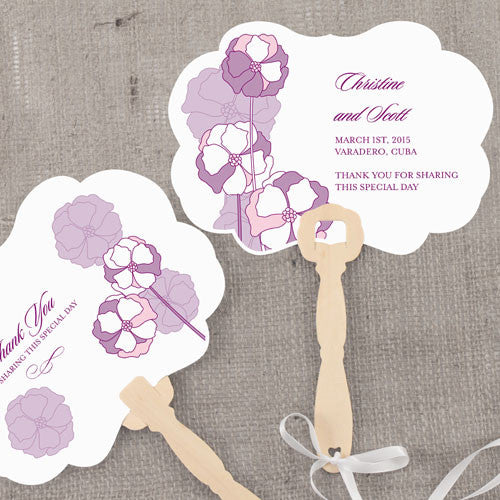 Pinwheel Poppy Personalized Hand Fan