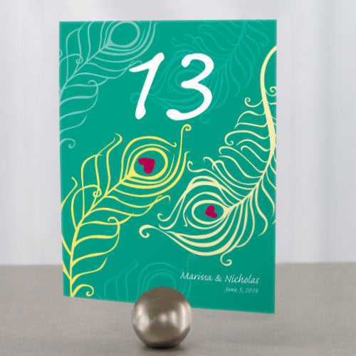 Perfect Peacock Table Number Numbers Luxe Harvest Gold