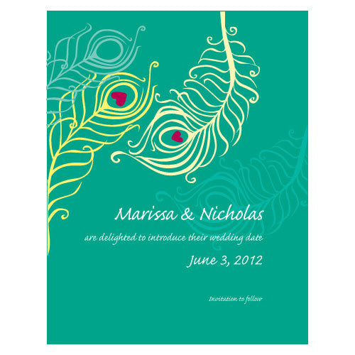 Perfect Peacock Save The Date Card