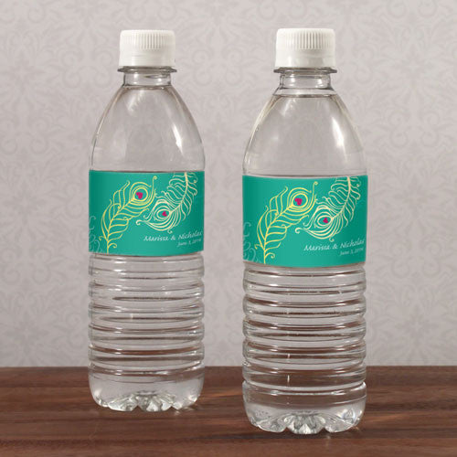 Perfect Peacock Water Bottle Label
