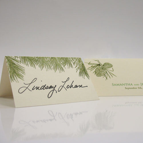 Evergreen Place Card With Fold