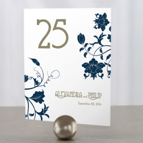 Floral Orchestra Table Number Numbers Plum