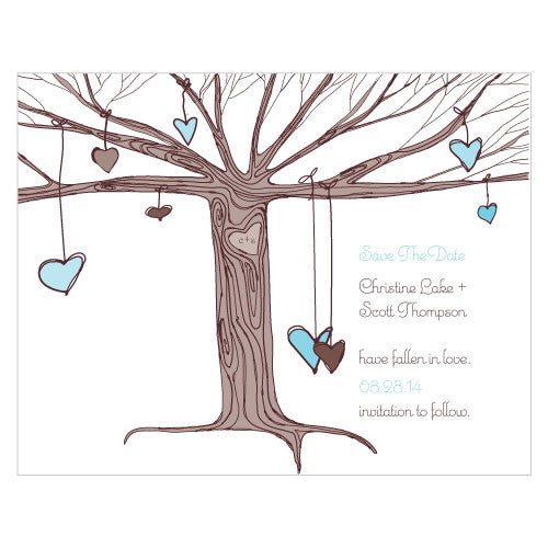 Heart Strings Save The Date Card