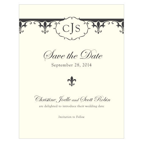 Fleur De Lis Save The Date Card