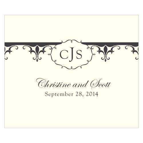 Fleur De Lis Rectangular Label