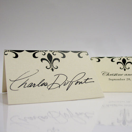Fleur De Lis Place Card With Fold